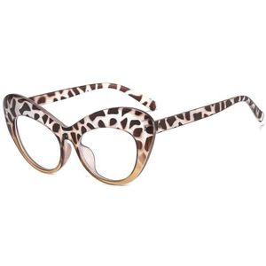 Nepbrillen, Brilmonturen Cat's Eye Extra Large Acetaat Multicolor Unisex(Leopard)