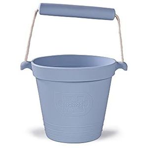 Bigjigs Toys Adventure Collapsible Bucket (Dove Grey) - Silicone Bucket for Sandpit, Holiday Toys for Toddlers, Quality Sand and Water Toys