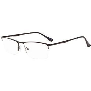 Eyekepper Leesbril half montuur van metaal voor heren en dames, lichte kwaliteit, kleur zwart 2.50