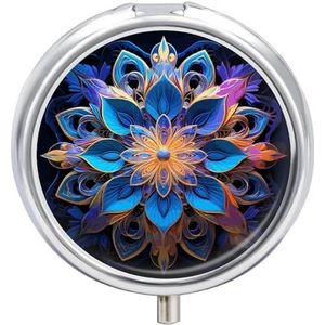 Rechthoek Mandala Pillendoos Pil Case Pil Organizer Geneeskunde Pil Organizer Wekelijkse Pil Organizer Pil Houder Kleine Pil Case Pil Containers Pil Houder voor Portemonnee