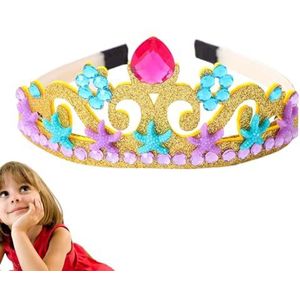 Kinderen prinses kroon haarband - Prinses Fantasiespel non-woven tiara hoofdbanden | Verkleedbenodigdheden voor Halloween, Theater, Jubileum, Verjaardagsfeestje, Afstuderen, Ceremonie Bittu