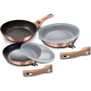 BERLINGER HAUS - Rose Gold Edition - Koekenpannen Set - Roze - Aluminium - 8 Elementen