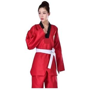 Judo-pakken Taekwondo-uniform kospak voor volwassenen, karate, training, wedstrijdkleding, Kung Fu uniseks kostuums voor training (rood, 150 cm)