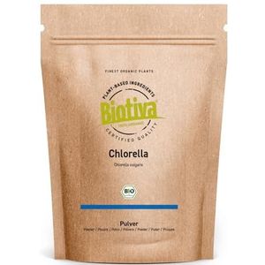 Biotiva Chlorella poeder Bio 500g - Chlorella Vulgaris - Algen - Gebotteld en gecontroleerd in Duitsland (DE-Öko-005)
