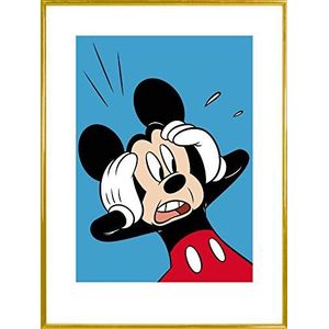 1art1 Mickey Mouse Kunstdruk Reproductie en Kunststof Lijst - Shocked (80 x 60cm)