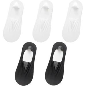 YIJIANUO 5 Paren/partij Korte Sokken Vrouwen Zomer Ultradunne Onzichtbare Laag Cut Siliconen Antislip Mesh No Show Ice Silk Solid Boot Sokken, Ivoor, One size