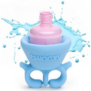 tweexy Draagbare nagellak houder ring, vingernagel polijsten gereedschap, manicure en pedicure accessoires (eiland blauw)