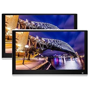 4 + 64GB Hoofdsteun Display IPS Touchscreen 13.3 Inch Auto Achterbank TV Monitor 1080P Video tablet Multimedia Movie Player Achterbankmonitor(332 Silver 13 inch 2)