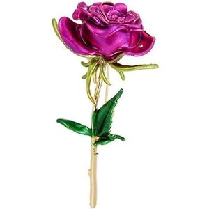 Klassieke geëmailleerde Rose Broche Vrouwen Alloy Rose Wedding Office Casual Broche Pin Fashion luxe bloem pin geschenk