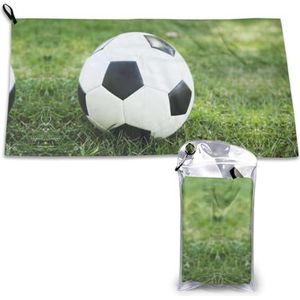 ELRoal Handdoeken 16x31.5 inch Strandhanddoeken Handdoek Sets Camping Wandelen Handdoeken Voetbal Op Gras afdrukken Ultra fijne vezel sneldrogende handdoek