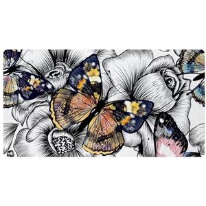 VAPOKF Mooie vlinder op bloesem bloemen keuken mat, antislip wasbaar vloertapijt, absorberende keuken matten loper tapijten voor keuken, hal, wasruimte