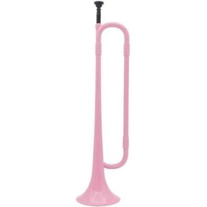 B Platte Bugel Trompet Schoolband Plastic Hoorn Met Mondstuk Messing Muziekinstrument Voor Beginners (Color : Pink)