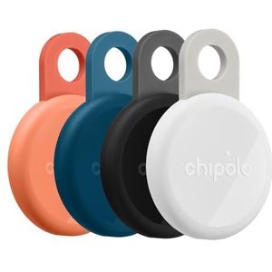 Chipolo LOOP-Oplaadbare Bluetooth tracking tag item locator voor sleutels & tassen, Apple Zoek mijn - compatibel of Google Vind plek, Laat telefoon rinkelen (4 Pack (Mix))