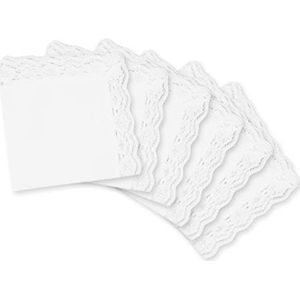 6 Stuks Dames Katoenen Zakdoeken, 60S Womens Lace White Hankies Soft Solid Pure, Wit, Eén maat