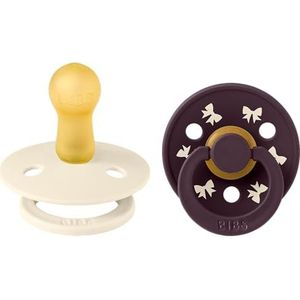 BIBS - Colour Holiday - Fopspeen - Ivory/Plum - Verpakking van 2 stuks - BPA-vrij