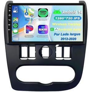 Android 15 2 Din Autoradio 9in Auto Stereo voor Lada largus 2012-2020 met Draadloze Carplay Android Auto Bluetooth GPS Navigatie FM Radio WIFI Stuurwielbediening(W-4(3G+32G))