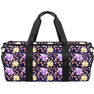 Reizen strandtassen, grote sport gym overnachting duffle bloemen print schoudertas met droge natte zak