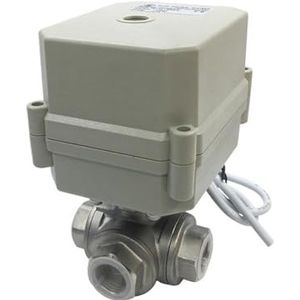 DN15 Roestvrij Staal Elektrisch 3-Way Waterventiel 1/2 inch L/T type voor HVAC-water Automatische Control Water Heating Solar Water Heater (L Port, DC12V _CR303)