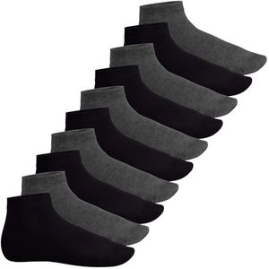 Footstar Heren- en damessokken met korte schacht (10 paar) kwartsokken van katoen - Sneak it!, antraciet zwart, 39-42 EU