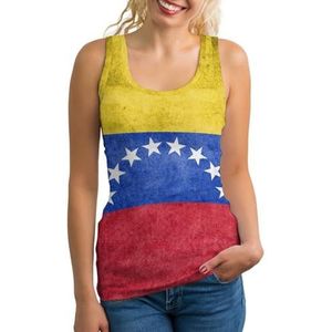 Vlag van Venezuela Tanktop voor dames, mouwloos T-shirt, pullover, vest, atletisch, basic shirts, zomer bedrukt