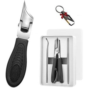 Eagle Beak Afgeschuinde Nagelknipper, Brede Bekopening Anti-Spat Schuine Nagelknipper, 3-delige Sets Eagle Beak Afgeschuinde Nagelknippers, for Dikke Nagels, Senioren & Ingegroeide Nagels(Black Set)