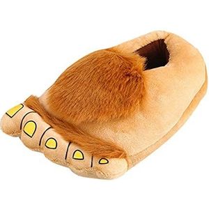 Suammiitstrieadea Hobbit voeten pantoffels harige gevoerde winterschoenen warm bont huis indoor schoenen, Bruin, Medium