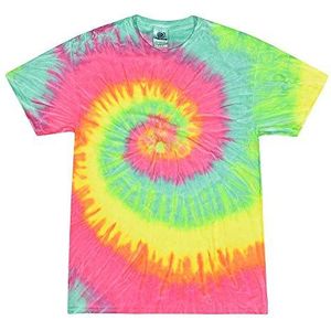 TICTEX Colortone Unisex Batik T-shirt - Kleurrijke shirts voor dames en heren - Tie-Dye - Hippiekleding - Neon Shirt Katoen S M L XL XXL 3XL 4XL 5XL, Minty Rainbow, 4XL