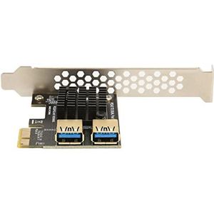 PCI E-uitbreidingskaart, PCI E 1 Tot 2 Riser-kaart Directe Voeding Metaal Kunststof Uitbreiden Tot 2 Interfaces Eenvoudige Installatie voor Kantoor