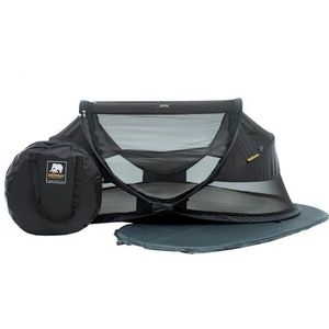 Deryan Baby Luxe reisbed met matras vanaf de geboorte tot 2,5 jaar - Pop Up babybed babytent in 2 Seconden opgezet - incl. klamboe & reistas - 120x75x50cm (Zwart)