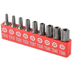 RAMPRO 9Pc Torx Star 5 Point, Beveiliging Sabotage Proof, Driver Bit Set- T10, 15,20,25,27,30,40,45,50- Multifunctionele schade-/schuifbestendige holle koppelset