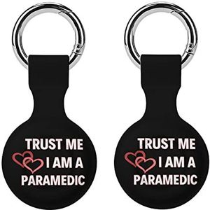 Trust Me I Am A paramedicus siliconen hoesje voor Airtags met sleutelhanger beschermhoes Airtag Finder accessoires houder