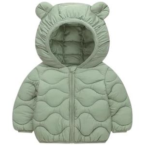 Kinderdonsjack Ultrazachte geïsoleerde jassen Kinderen Warme winterkleding Jongens Meisjes Lichtgewicht gewatteerde bovenkleding Winddichte capuchon Winterjassen Jas for jongens en meisjes(Green,110 F