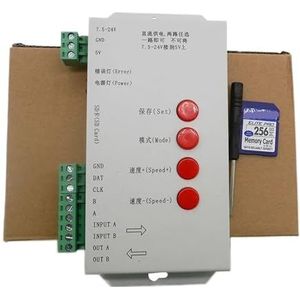 T1000S 2048 pixels 512 Controller SD-kaart WS2801 WS2811 WS2812B LPD6803 LED-strip DC5V 12V 24V RGB full color