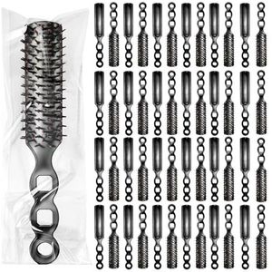 Bulk haarborstels voor daklozen, individueel verpakte ontwarrende haarborstels voor krullend haar, wegwerphaarborstel bulk geschikt voor daklozen, liefdadigheidsdonatie, hotel, onderdak, thuis (100