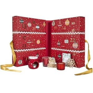 Adventskalender - Rood - 34 x 25 x 14 cm - Feestelijke Aftelkalender