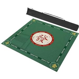 Mahjongg Mat Mahjong Mat Speltafelmat Met Draagtas, Zachte En Slijtvaste Speelkaartmat Van Polyestervezel, Antislip Rubberen Achterkant (Color : Green, Size : 59.1x59.1inch/150x150cm)