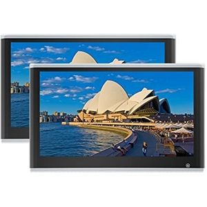 Auto-hoofdsteunspeler, 4 + 64GB Hoofdsteun Display IPS Touchscreen 13.3 Inch Auto Achterbank TV Monitor 1080P Video tablet Multimedia Movie Player,Videospeler(464 Silver 13 inch 2)