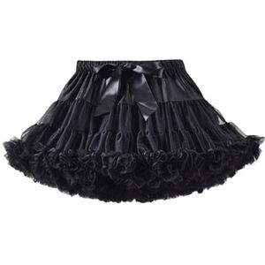 Odziezet Tutu-rok voor babymeisjes, tule, prinses, met strik, tutu, dansrok, balletrok, avondrok, feestrok - zwart - 8-10 Ans