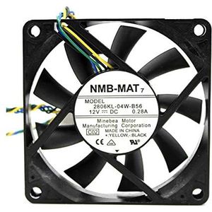 N / A Cooling Fan 2806KL-04W-B56, Server Cooler Fan 2806KL-04W-B56 12V 0.28A, pwm Computer Chassis CPU Cooling Fan voor 70x70x15mm 4 lijnen