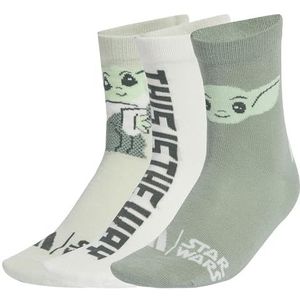 adidas Star Wars Mandalorian Crew sokken, 3 stuks, EU 34-36, Groen, 34