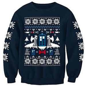 Christmas Jumpers - Nostalgic Angel Christmas Jumper TV Who Volwassenen Gedrukt Kerst Sweatshirt, Navy, marineblauw, M