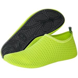 Waterschoenen, zwemmen, duikschoen, uniseks, waterschoenen, zomer, aqua-strand, platte schoen, zee, antislip, sneakersokken, pantoffel voor dames en heren, voor surfen, duiken, Neon Groen, 44/45 EU