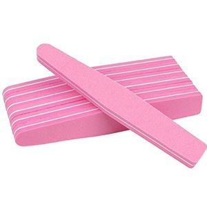 Een dubbelzijdige nagelfil, een nagelbuffertje Pak van 50 stuks nagelbufferblok 100/180 grit veelkleurige diamantvormige dubbelzijdige spons(Roze)