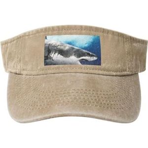 LAMAME 3D Shark Fish Gedrukt Lege Top Baseball Sun Cap Verstelbare Sport Cap, natuurlijk, 5-7