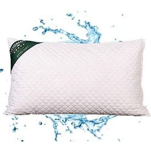 EvergreenWeb Bedkussen, 40 x 70 cm, hoogte 15 cm, machinewasbaar, orthopedisch bij nekpijn, vulling met strik, superzacht, mijtdicht, zacht veereffect, witte overtrek