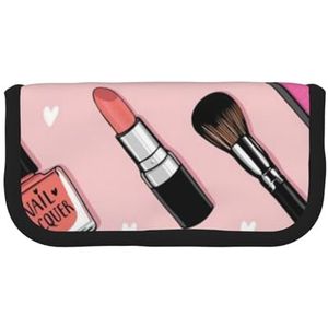 NGANOH Witte tulpen bloemen potlood etui, grote capaciteit potlood etui canvas make-up tas voor meisjes en jongens duurzame kantoorbenodigdheden organizer, Modern Meisje Cosmetisch, Eén maat, Tas