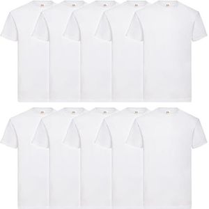 Fruit of the Loom Set van 10 Valueweight T-shirt + gratis MyShirt stoffen zakje, wit + Myshirt stoffen zak, 5XL