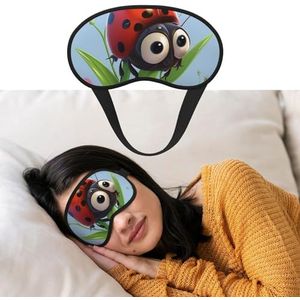 Lieveheersbeestje oogmasker om te slapen, zachte satijnen slaapschaduwhoes, blinddoek met elastische band, reizen, dutje, verduisterende oogschaduwhoes voor vrouwen en mannen