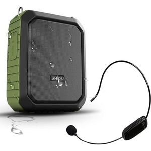 Draagbare Bluetooth Waterdichte Voice Versterker Draadloze Headset Microfoon Kleine Persoonlijke Voice Versterker 18 W 4400 mAh Oplaadbare Wearable Microfoon Systeem voor Leraren of Buitenshuis (Draadloze Versie)