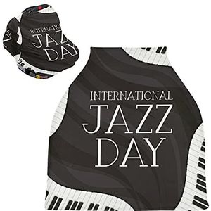 Jazz Wit Zwart Piano Toetsenbord Baby Autostoelhoes Luifel Stretchy Verpleging Covers Ademend Winddicht Winter Sjaal voor Baby Borstvoeding Jongens Meisjes